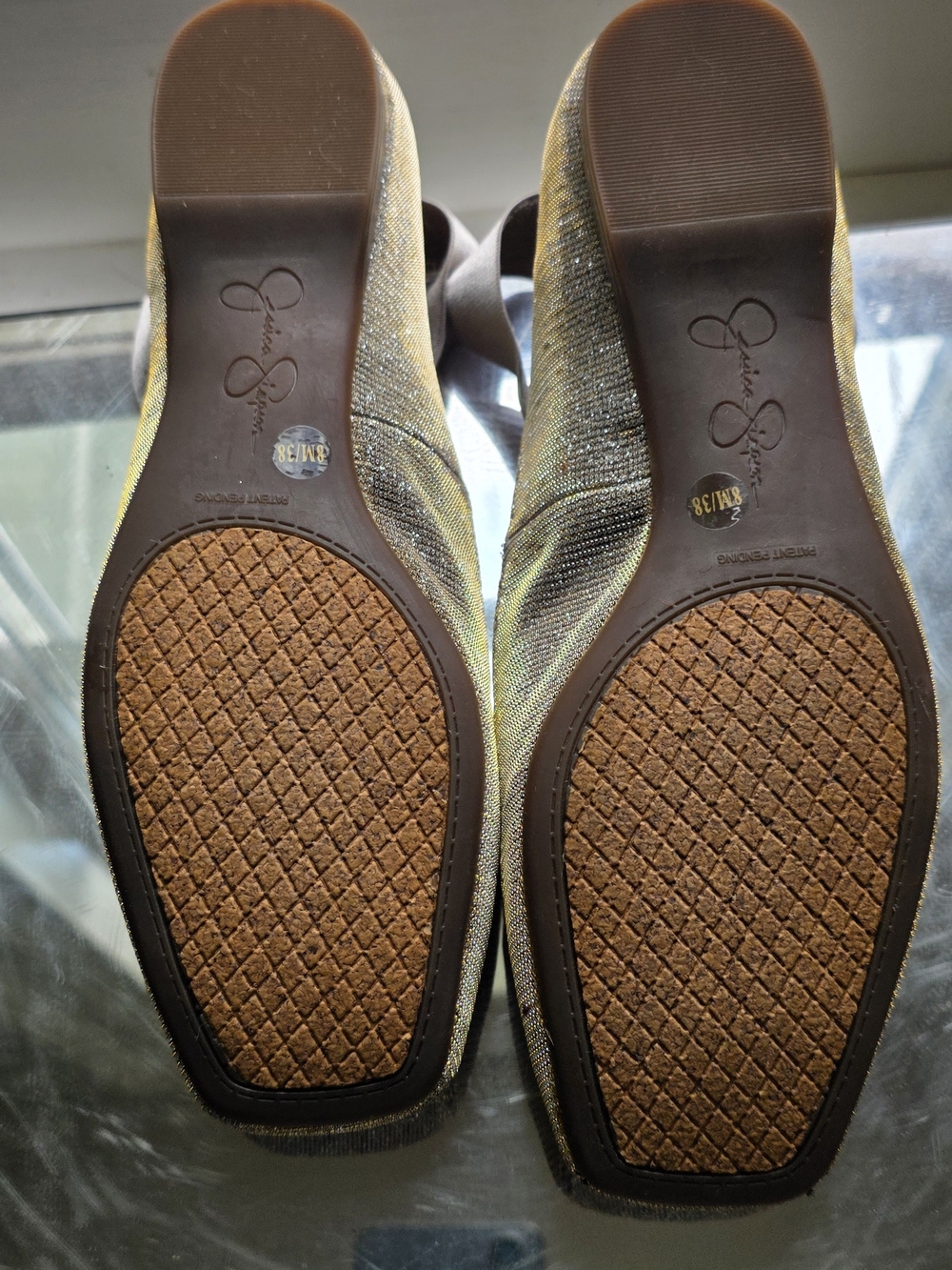 Jessica Simpson NWOB Mandalaye Metallic Bronze/Gold Ballet Flats Ankle Wrap Sz 8 - Picture 6 of 7